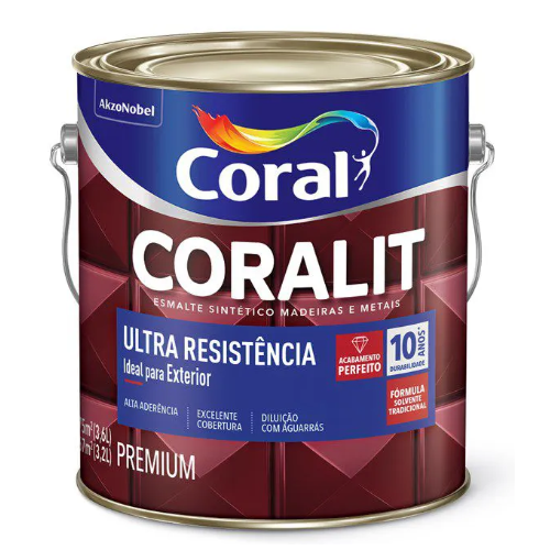 Esmalte Coralit Alto Brilho Cinza Escuro de 3,6L Coral